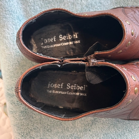 Josef Seibel Kendra Crinkle Leather Ankle Shoe/Bootie Cognac Size EU41/US10-10.5 - Picture 12 of 16